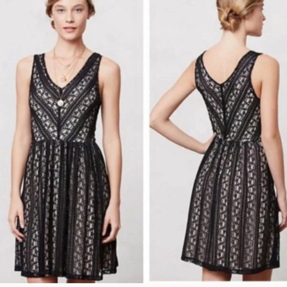 Anthropologie Moulinette Soeurs Myrna Black Lace Dress size XS